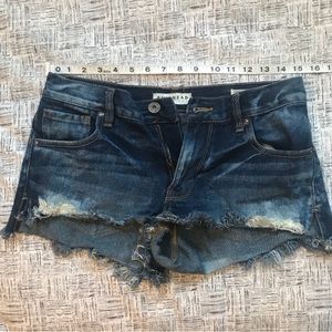 Bullhead Distressed Slouchy Acid Wash Jean Shorts